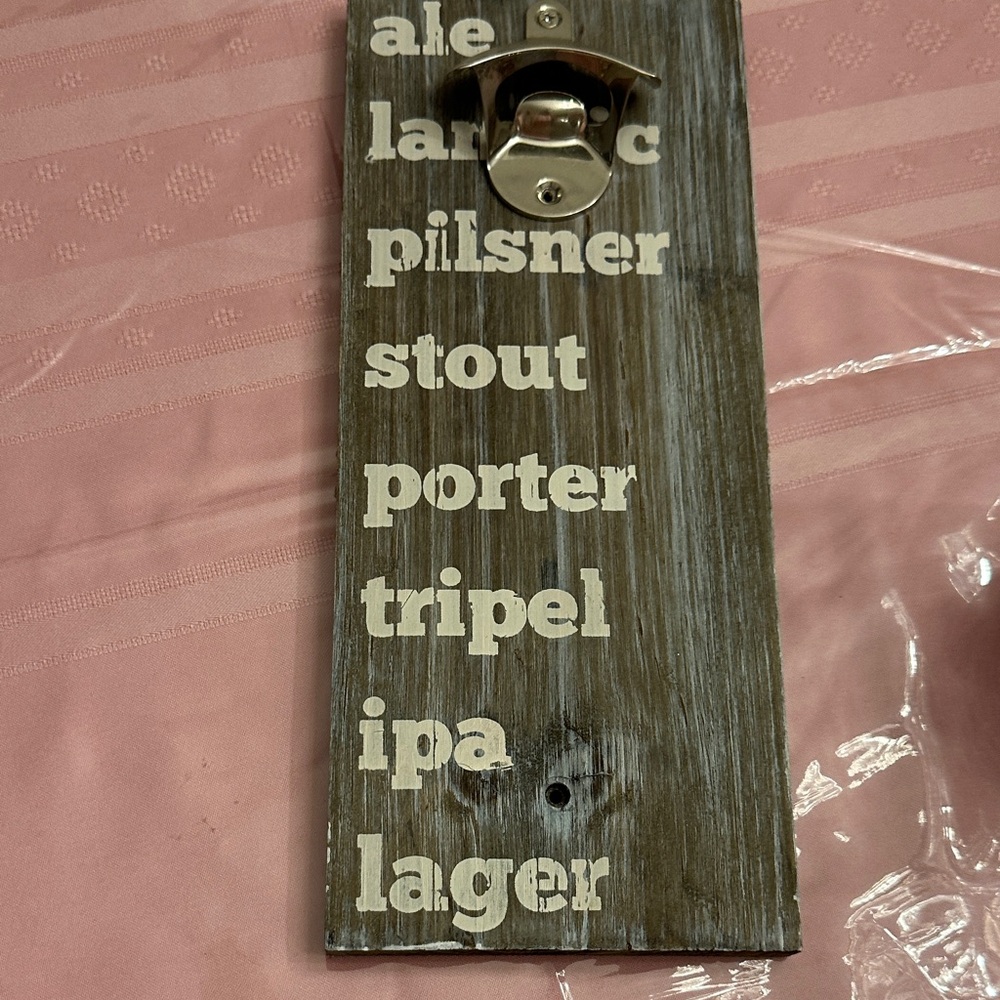 Rustic wall bottle opener , 12“ x 5“ brand new never used